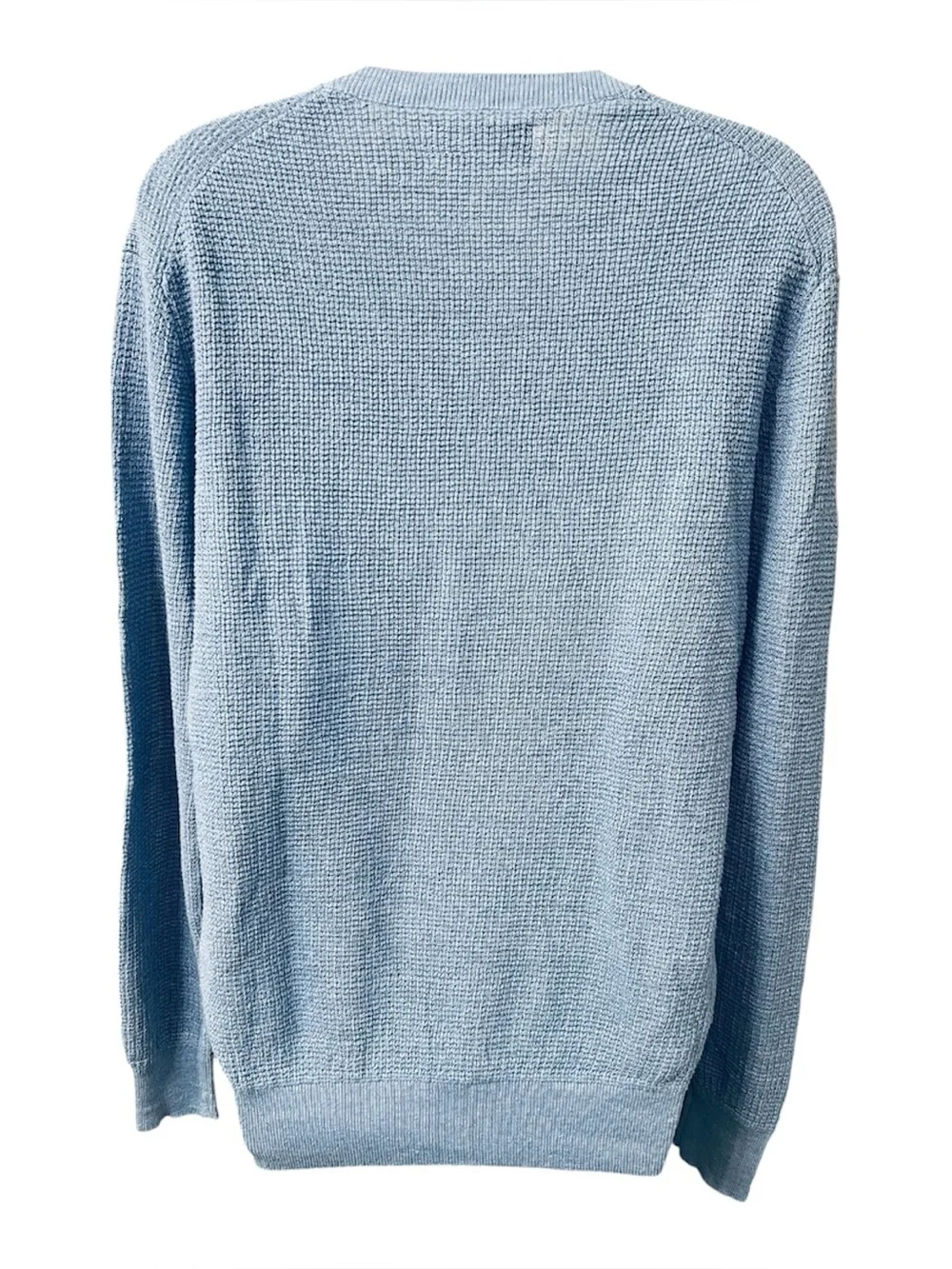 Polo Ralph Lauren 100% Linen Waffle Knit Sweater Blue Size Small Coastal